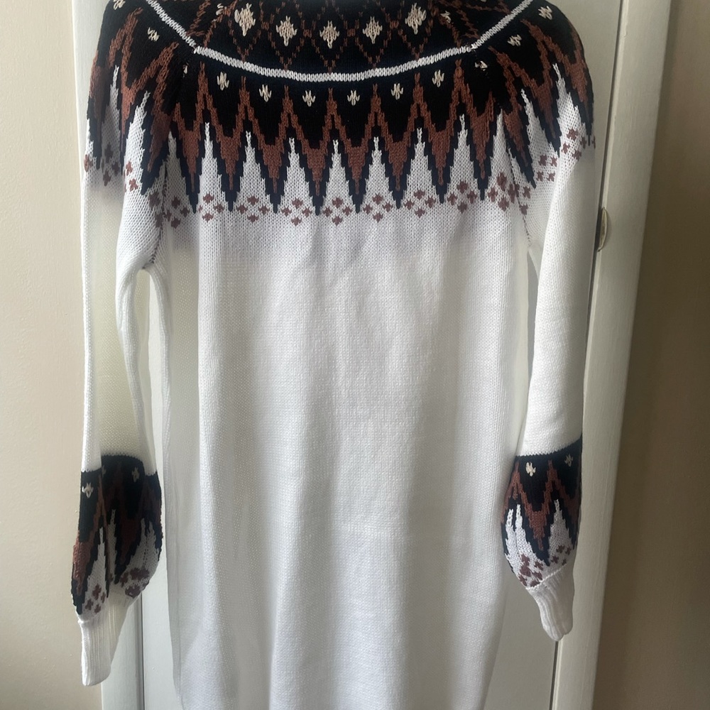 Cowl neck sweater dress